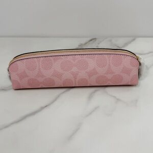 Coach Powder Pink Signature Canvas Pencil case